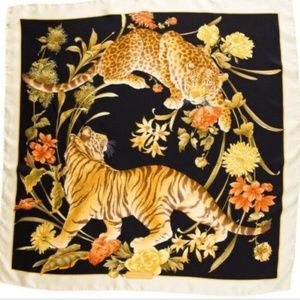 Salvatore Ferragamo 100% Silk Scarf Made In Italy